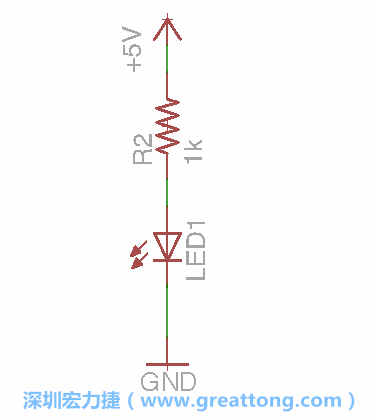 如圖所示放置一個開關（switch）、10K電阻器（10k resistor）和0.1μF的電容（0.1μF capacitor），并把開關的一端連到接地端上。