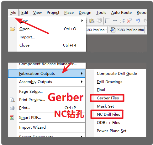 Altium Designer輸出文件分gerber和NC 兩部分